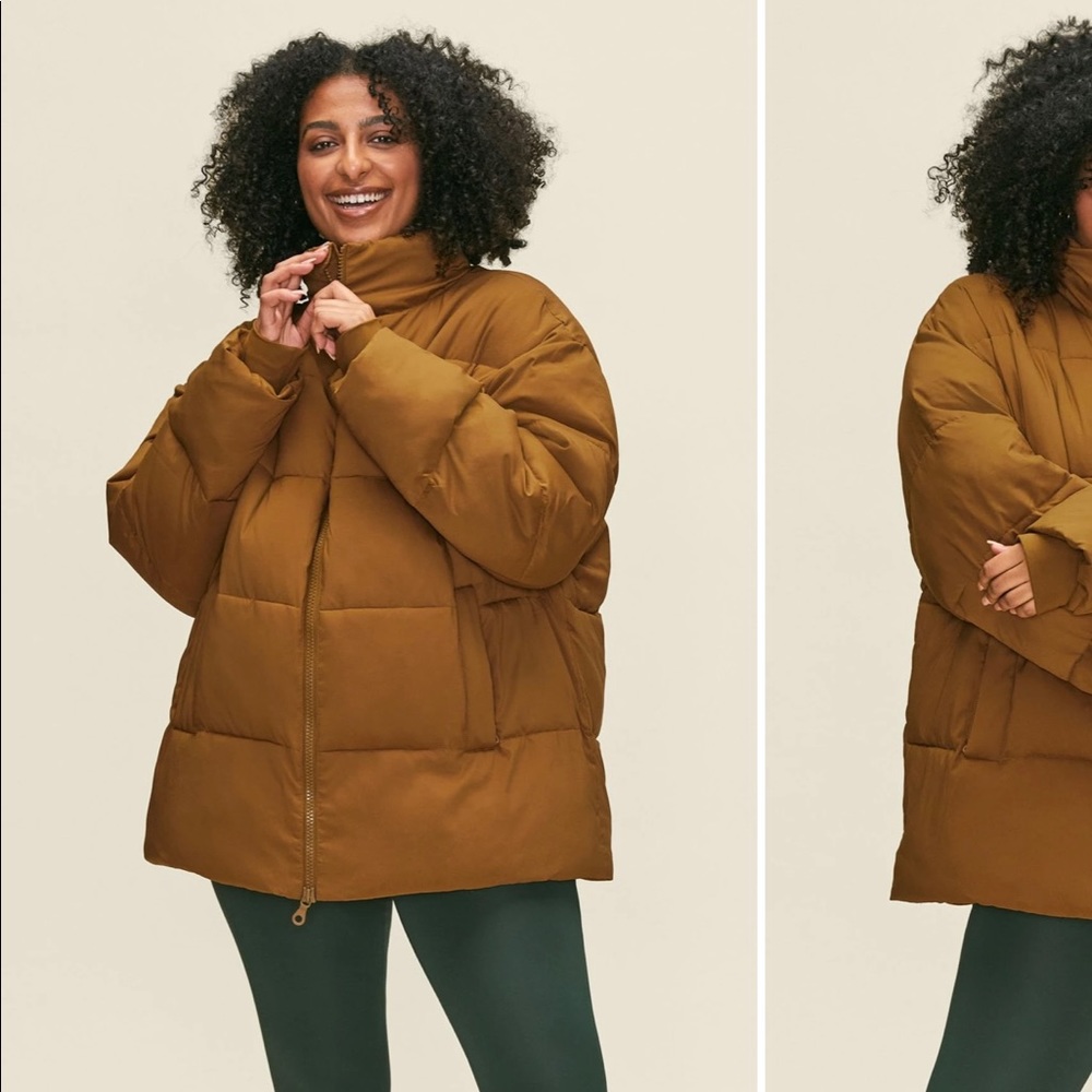 Girlfriend Collective Classic Puffer in Saddle XXL